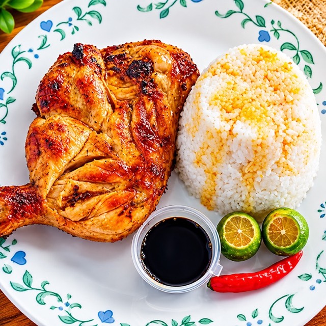 Sugbahan Pa-a with Rice, charcoal-grilled chicken inasal leg with rice
